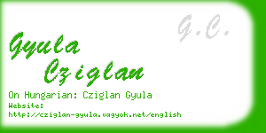 gyula cziglan business card